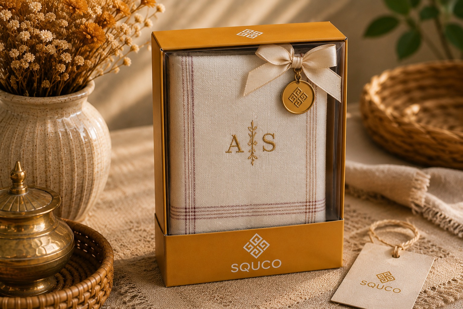 Hanky & Dried Flower Gift Set